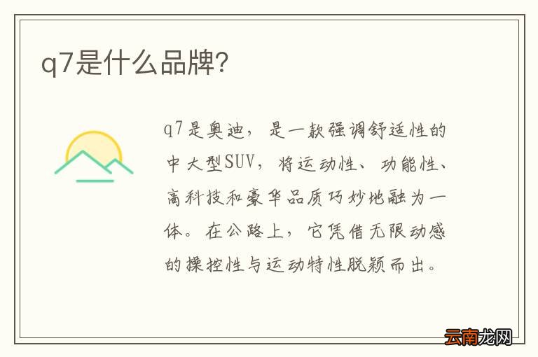 q7是什么品牌？
