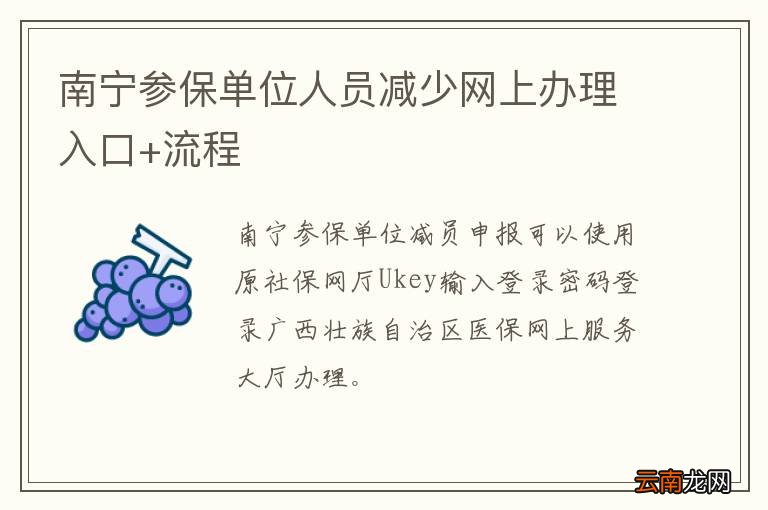 南宁参保单位人员减少网上办理入口+流程