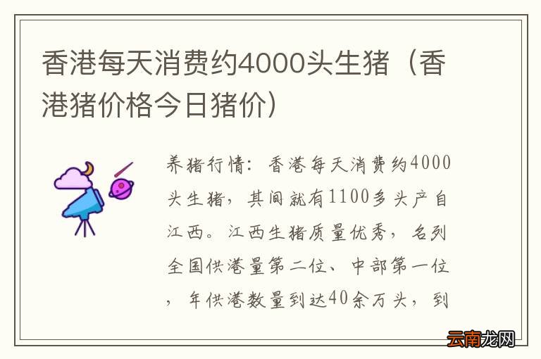 香港猪价格今日猪价 香港每天消费约4000头生猪