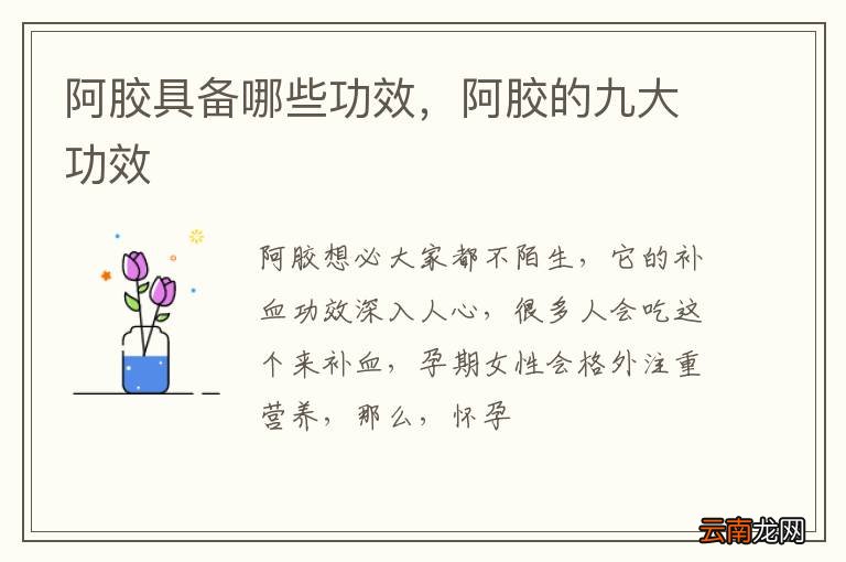阿胶具备哪些功效，阿胶的九大功效