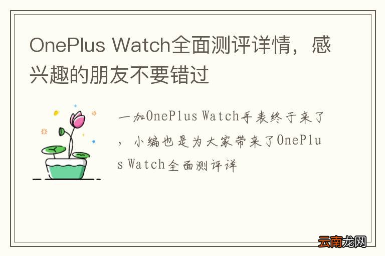 OnePlus Watch全面测评详情，感兴趣的朋友不要错过