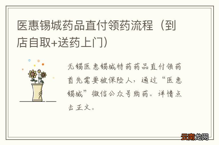 到店自取+送药上门 医惠锡城药品直付领药流程