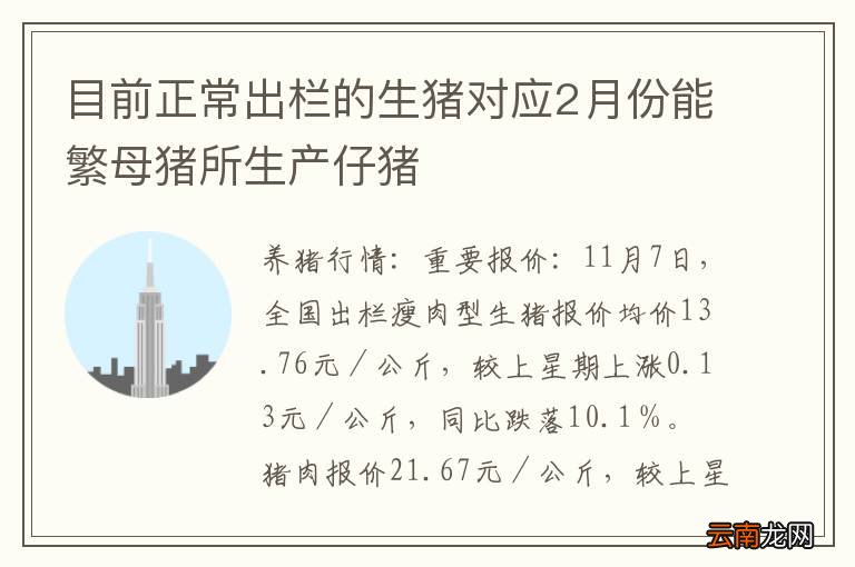 目前正常出栏的生猪对应2月份能繁母猪所生产仔猪