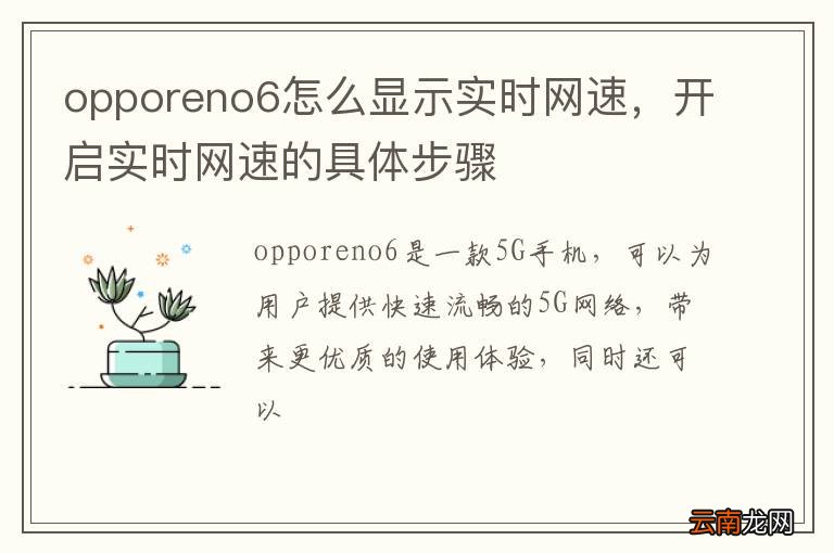 opporeno6怎么显示实时网速，开启实时网速的具体步骤