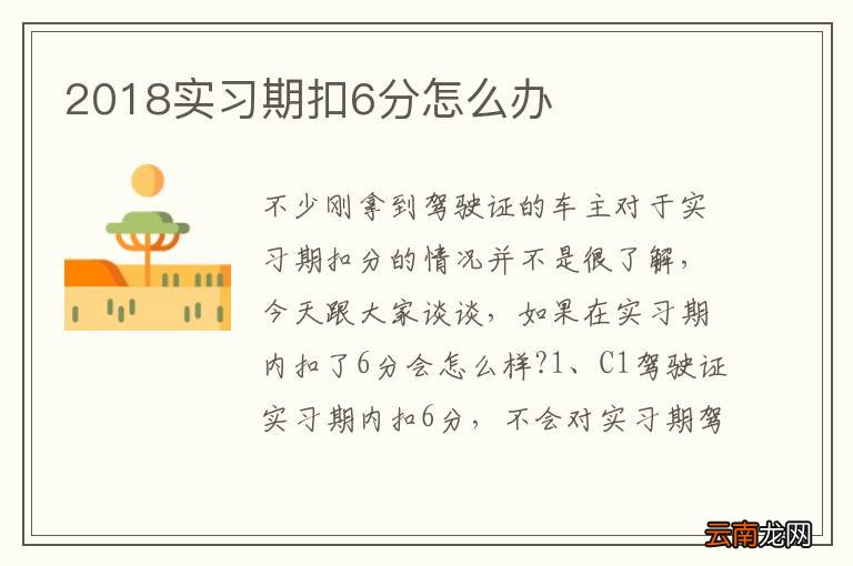 2018实习期扣6分怎么办