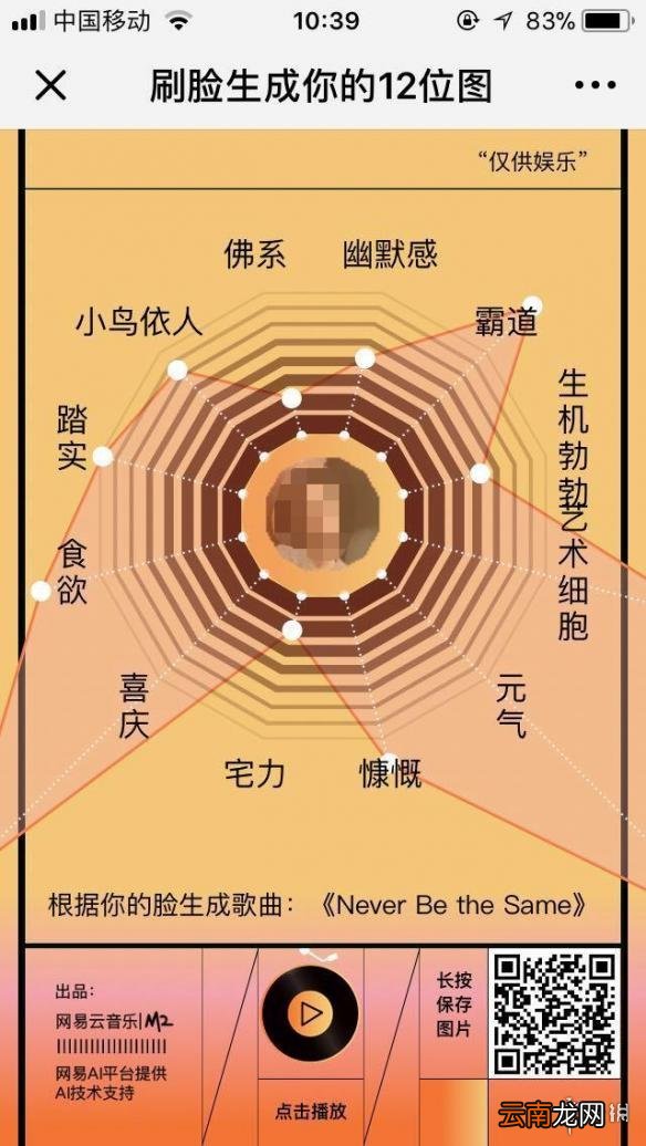 网易云刷脸生成你的12位图怎么玩 刷脸生成小程序玩法攻略