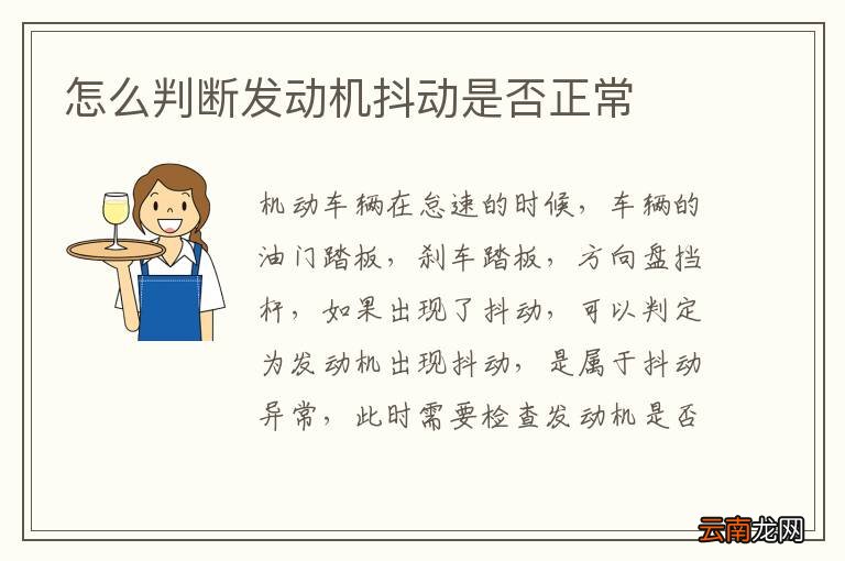 怎么判断发动机抖动是否正常
