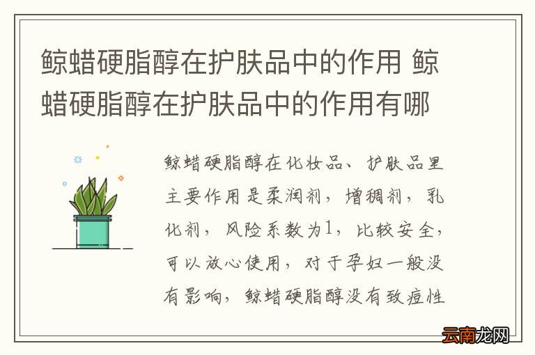 鲸蜡硬脂醇在护肤品中的作用 鲸蜡硬脂醇在护肤品中的作用有哪些