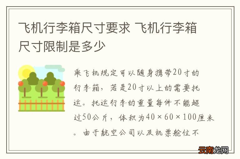 飞机行李箱尺寸要求 飞机行李箱尺寸限制是多少