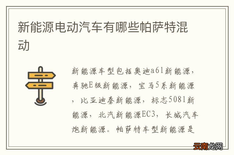 新能源电动汽车有哪些帕萨特混动