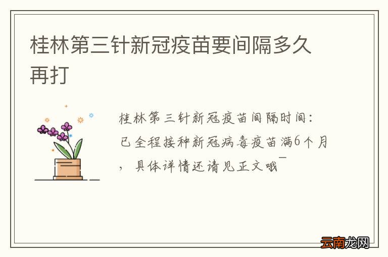 桂林第三针新冠疫苗要间隔多久再打