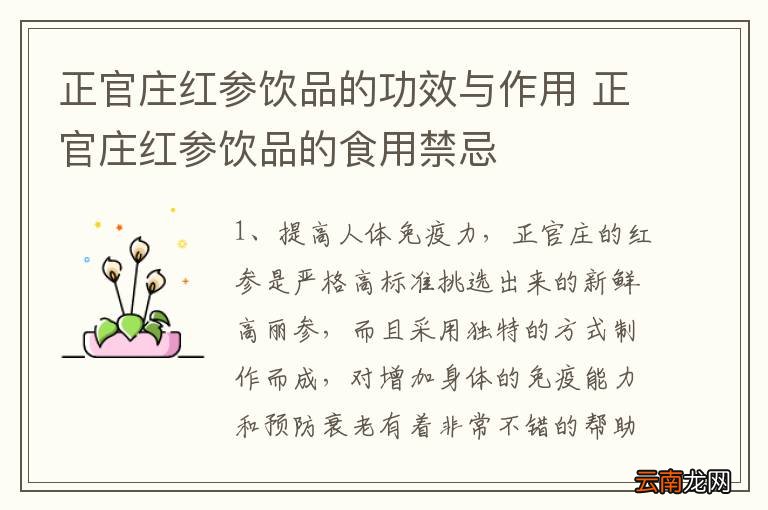 正官庄红参饮品的功效与作用 正官庄红参饮品的食用禁忌