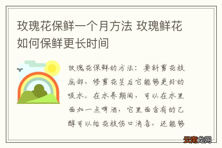 玫瑰花保鲜一个月方法 玫瑰鲜花如何保鲜更长时间