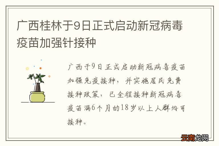 广西桂林于9日正式启动新冠病毒疫苗加强针接种