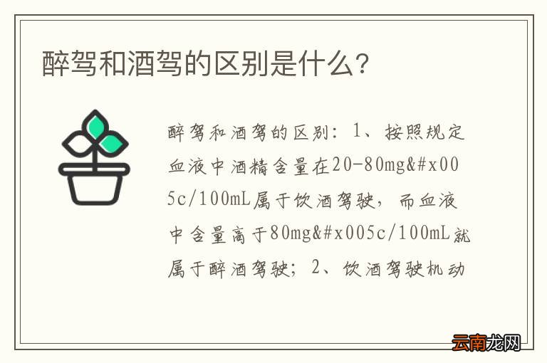 醉驾和酒驾的区别是什么?