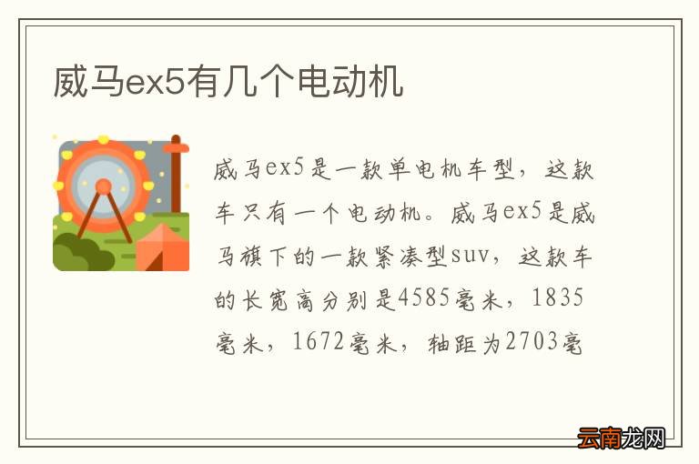 威马ex5有几个电动机