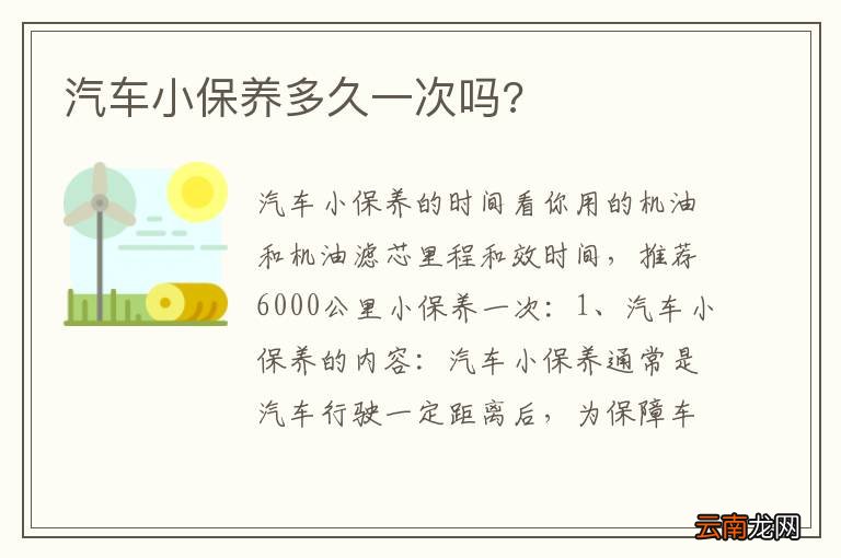 汽车小保养多久一次吗?