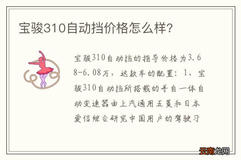 宝骏310自动挡价格怎么样?