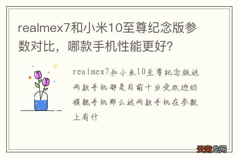 realmex7和小米10至尊纪念版参数对比，哪款手机性能更好？