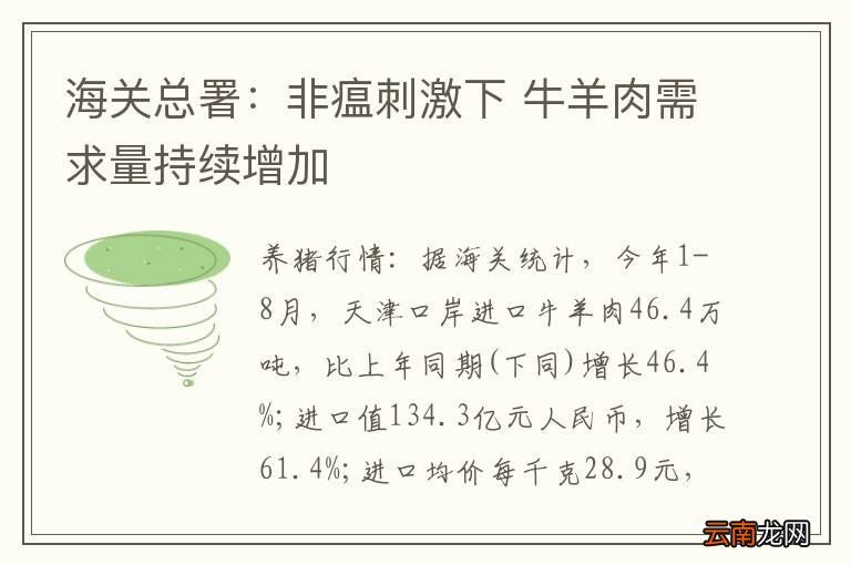 海关总署：非瘟刺激下 牛羊肉需求量持续增加