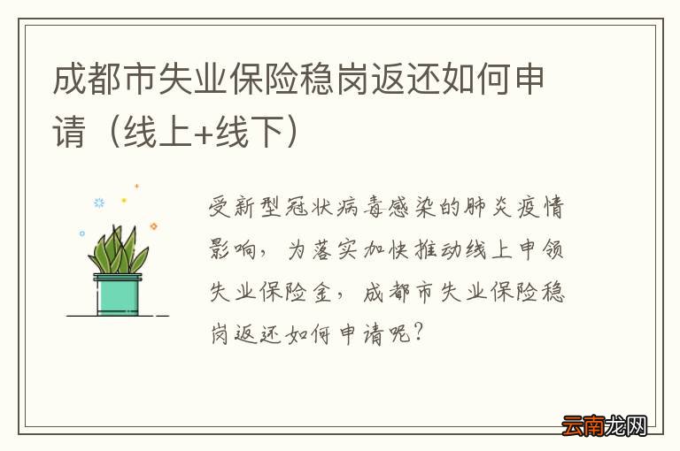 线上+线下 成都市失业保险稳岗返还如何申请
