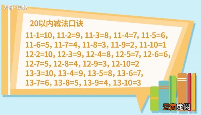 20以内加减法口诀表 教20以内加减法诀窍