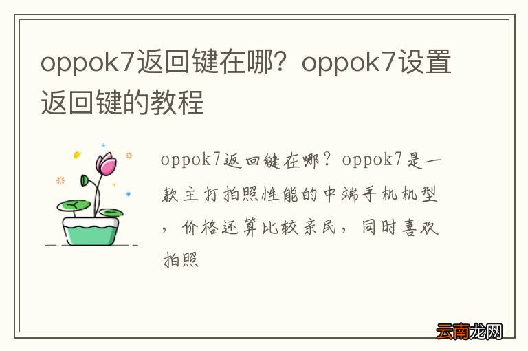 oppok7返回键在哪?oppok7设置返回键的教程