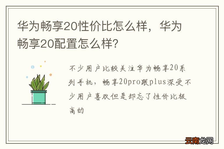 华为畅享20性价比怎么样，华为畅享20配置怎么样？