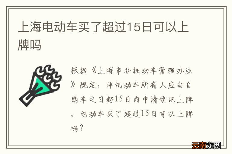 上海电动车买了超过15日可以上牌吗