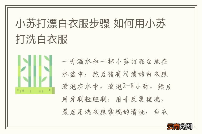 小苏打漂白衣服步骤 如何用小苏打洗白衣服