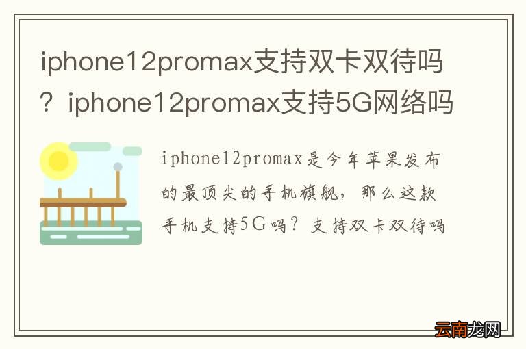 iphone12promax支持双卡双待吗？iphone12promax支持5G网络吗？