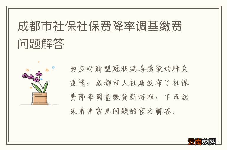 成都市社保社保费降率调基缴费问题解答