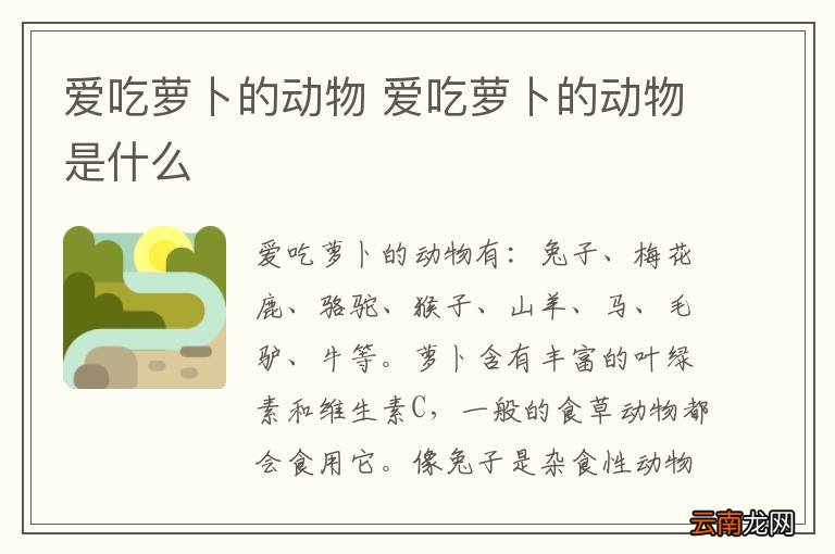 爱吃萝卜的动物 爱吃萝卜的动物是什么
