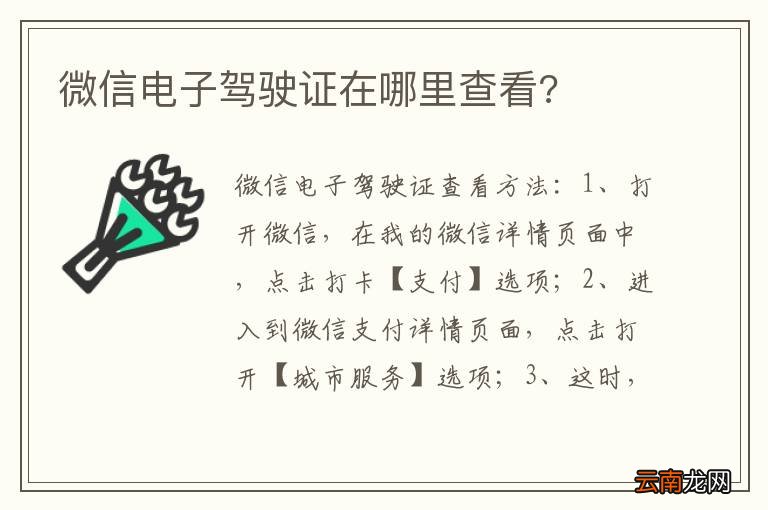 微信电子驾驶证在哪里查看?