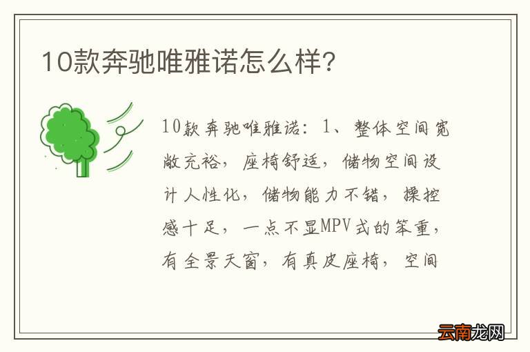 10款奔驰唯雅诺怎么样?