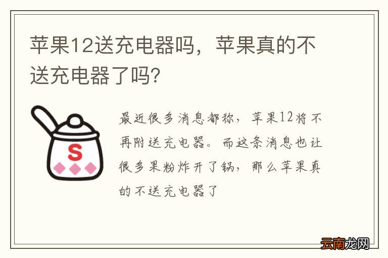 苹果12送充电器吗，苹果真的不送充电器了吗？