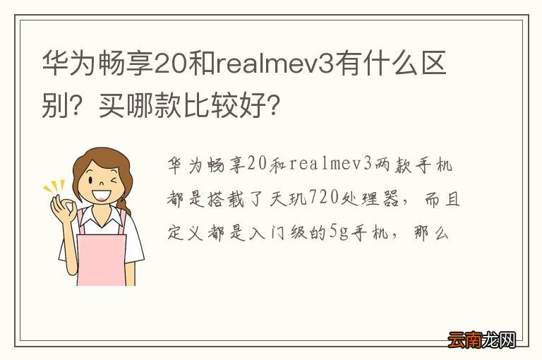 华为畅享20和realmev3有什么区别？买哪款比较好？
