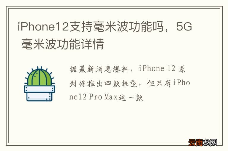 iPhone12支持毫米波功能吗，5G 毫米波功能详情