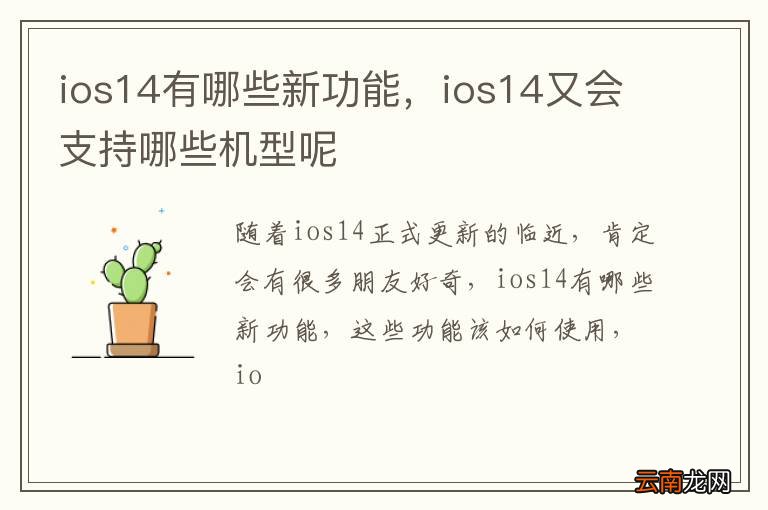 ios14有哪些新功能，ios14又会支持哪些机型呢