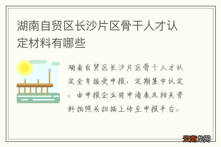 湖南自贸区长沙片区骨干人才认定材料有哪些