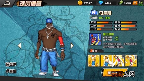 街头篮球手游中锋马库斯属性及涂鸦介绍