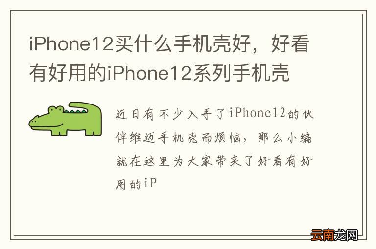 iPhone12买什么手机壳好，好看有好用的iPhone12系列手机壳