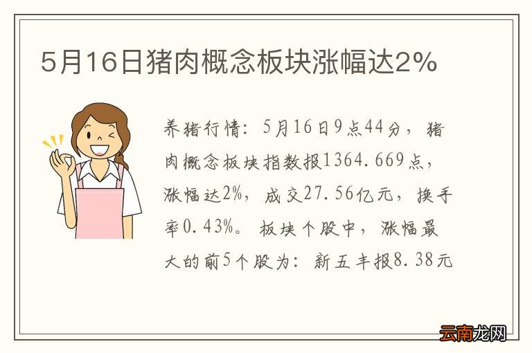 5月16日猪肉概念板块涨幅达2%