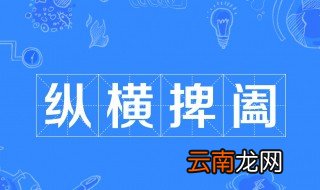 纵横捭阖怎么读 成语纵横捭阖介绍