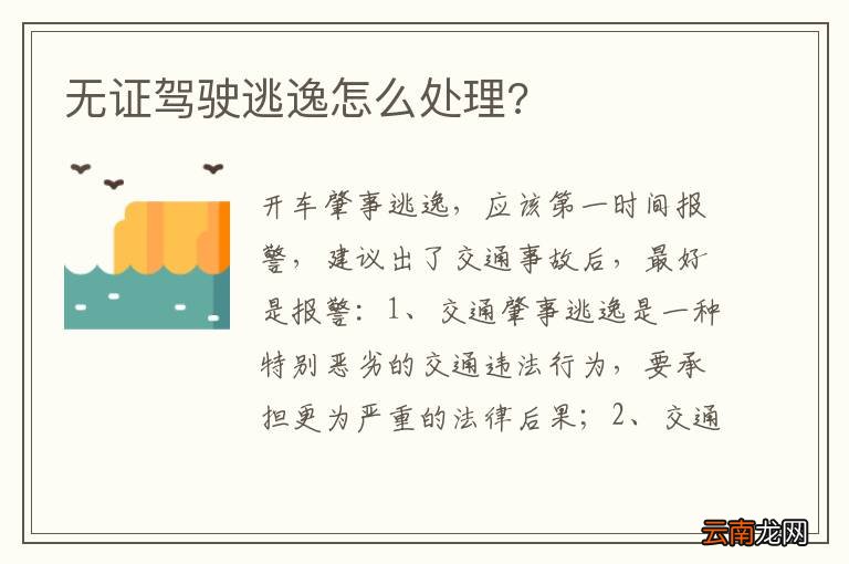 无证驾驶逃逸怎么处理?