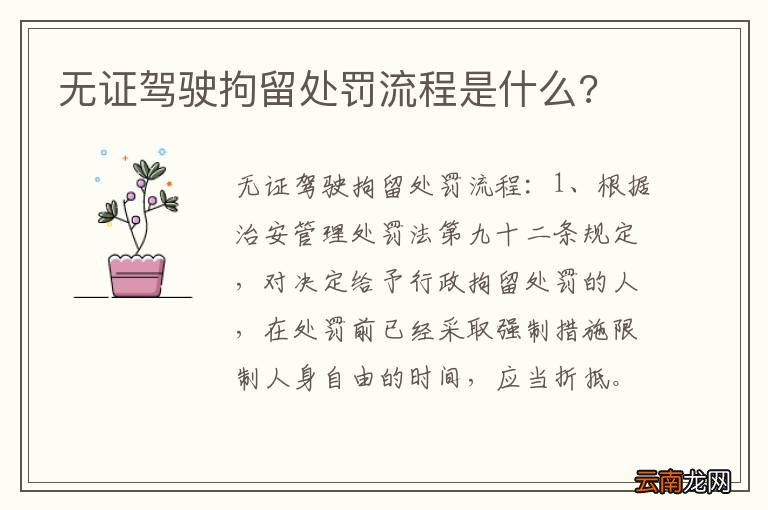 无证驾驶拘留处罚流程是什么?