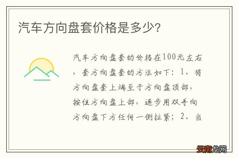 汽车方向盘套价格是多少?