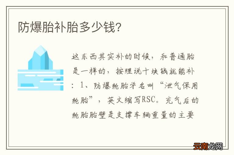 防爆胎补胎多少钱?