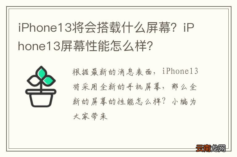 iPhone13将会搭载什么屏幕？iPhone13屏幕性能怎么样？