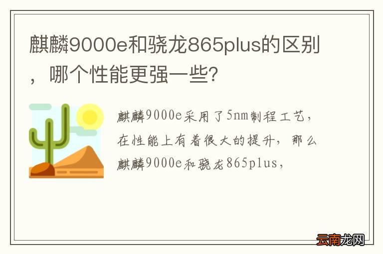 麒麟9000e和骁龙865plus的区别，哪个性能更强一些？